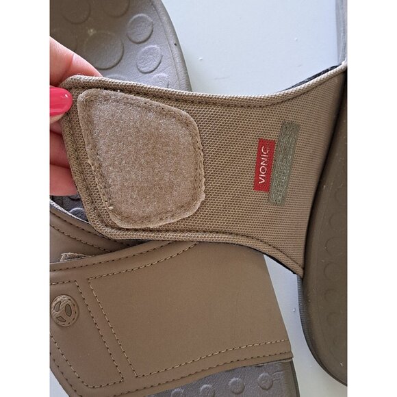 Vionic Kiwi Women's Motion  Orthotic Slide Sandals Size 9 Tan Adjust Hook  Loop - Picture 9 of 13